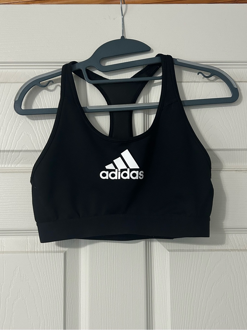 adidas Black Sports Bra with White Logo Racerback